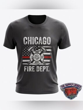 Chicago Fire Dept Graphic T Shirt Gray Men’s Medium Firefighter Tee
